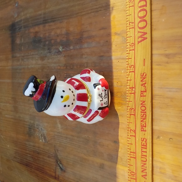 SNOWMAN HINGED TRINKET BOX Christmas Winter Let It Snow - Picture 6 of 8